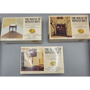 Vintage X-Acto House of Miniatures Wood Furniture Kits Lot of 3 1:12 Scale